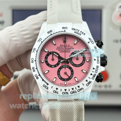 Swiss Replica Rolex Cosmos Daytona Pink Dial Ceramic Case Limited Edition Watch 